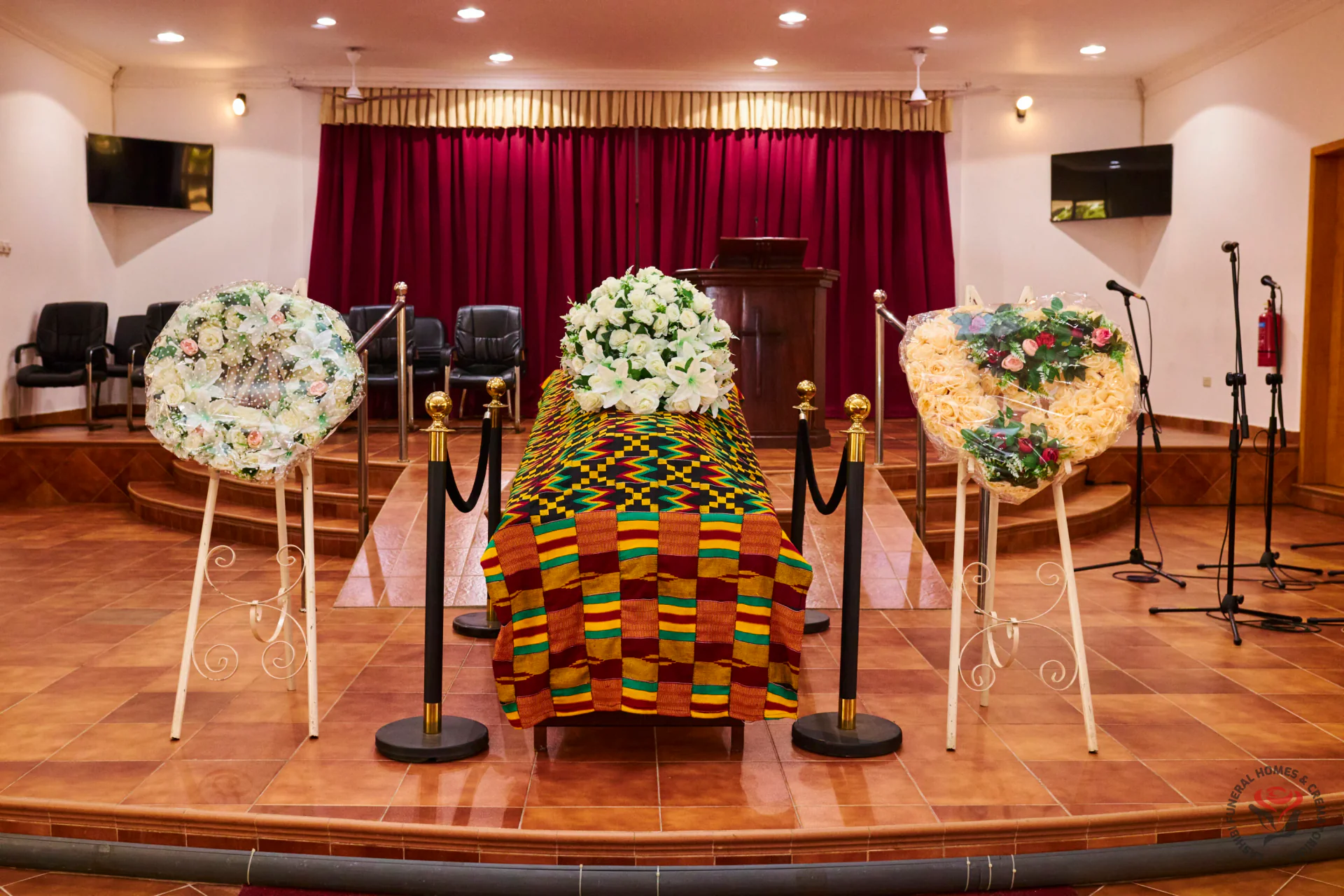 The chapel arranged for a service