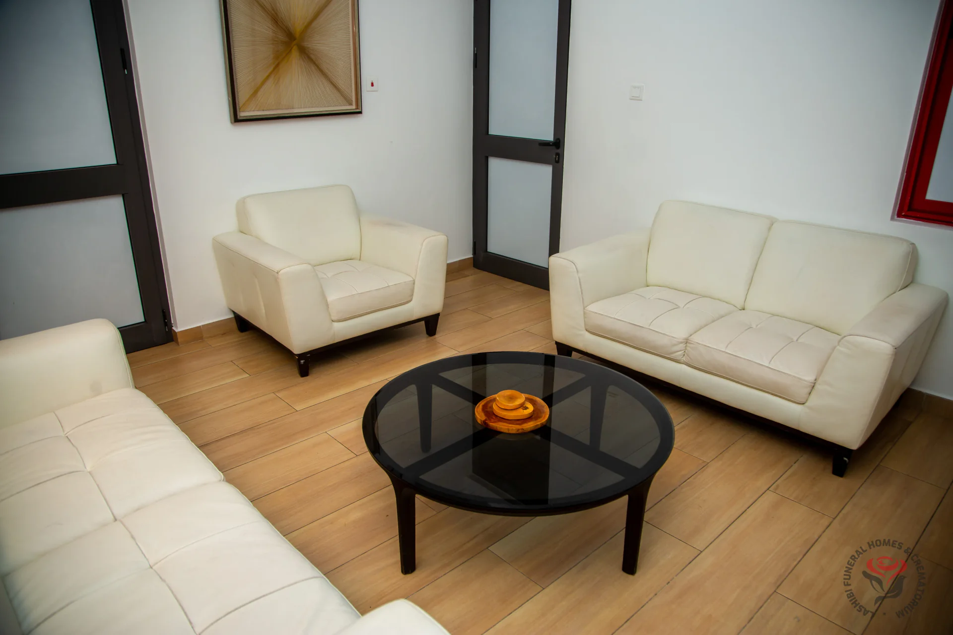 A calm, comfortable reception lounge